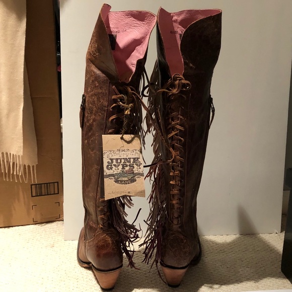 SOLD‼️NIB Junk Gypsy Spirit Animal Boho Ombré Fringe Boots Sz 6 BRAND NEW‼️SOLD - Picture 12 of 16
